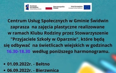 Zdjęcie do Zaproszenie na zajęcia plastyczne